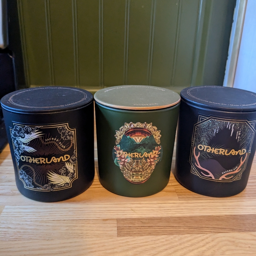 Otherland candle trio; new with lids, no box